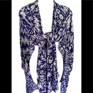 Michael Stars Wrap /Scarf - 30 x64 blue batik print , viscose